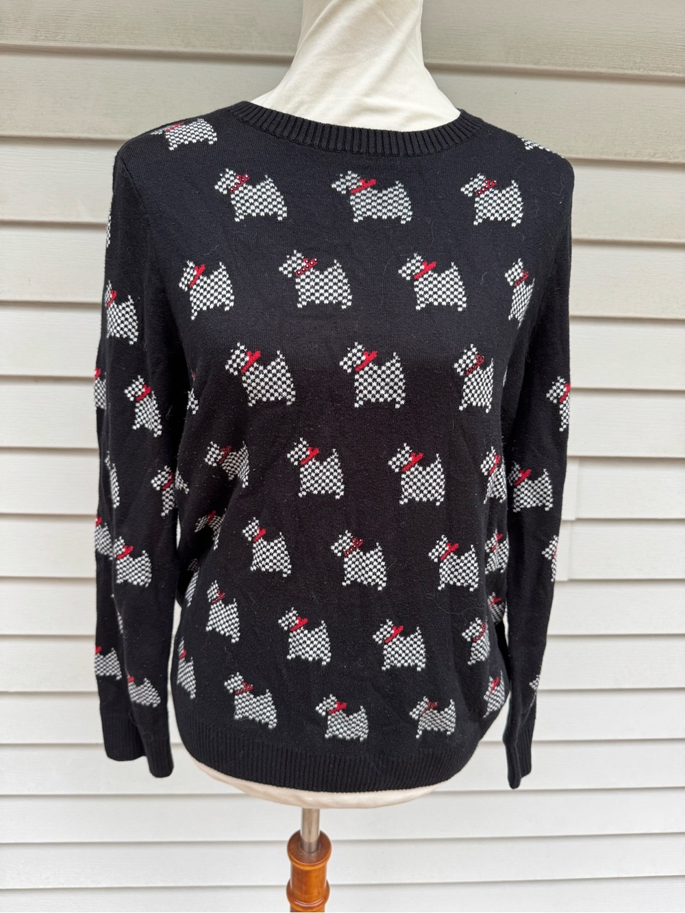 Charter Club Scottie Dog Sweater Scottish Terrier petite